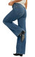 Classic Wide Leg Bootcut Jeans In Medium Blue