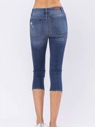 Contrast Patch Mid-Rise Skinny Capri