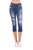 Contrast Patch Mid-Rise Skinny Capri - Dark Wash