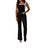 Control Top Retro Flare Overalls In Black - Black