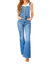 Control Top Retro Flare Overalls In Medium Wash - Medium Wash