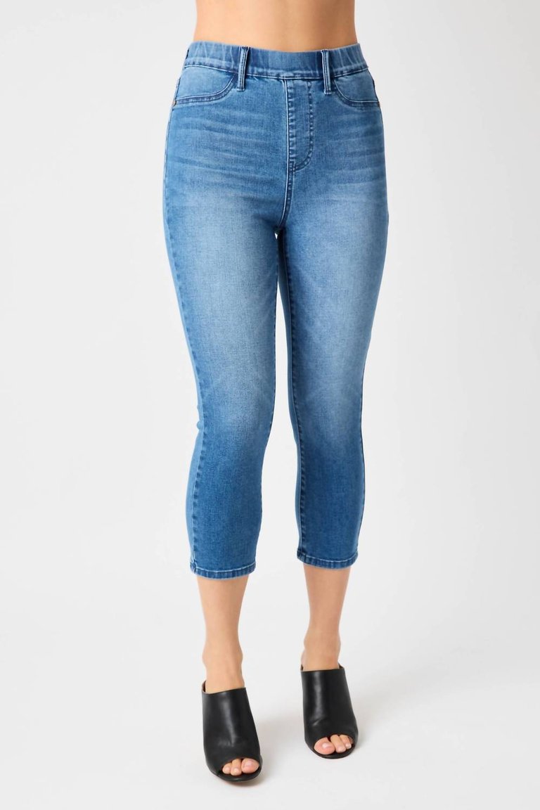 Cool Denim Capri Pants In Blue