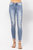 Distressed Denim Skinny Jeans In Washed Blue - Washed Blue