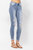 Distressed Denim Skinny Jeans In Washed Blue