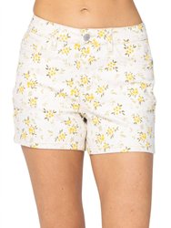 Flower Print Mid-Rise Shorts - Multi