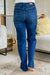 Front Seam Wide Leg Trouser Jeans In Dark Wash