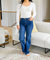 Front Seam Wide Leg Trouser Jeans In Dark Wash