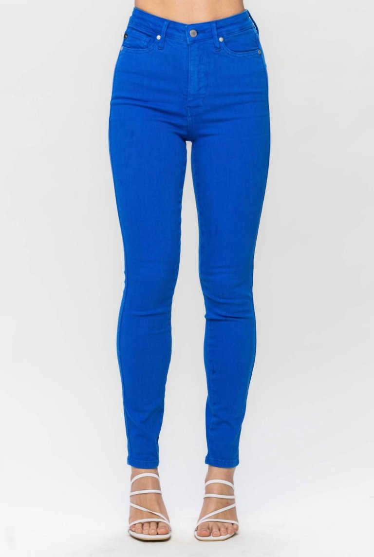 Game Day Control Top Skinny Jeans - Cobalt Blue