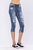 Heavy Sanded Mid-Rise Destroyed Skinny Capri