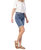 Hi Rise Bermuda Short In Blue Denim