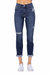 Hi Rise Cuffed Boyfriend Jeans In Medium Wash - Medium Wash