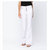 High Rise Button Fly Flare Pants In White - White