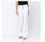 High Rise Button Fly Flare Pants In White - White