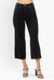 High Rise Control Top Wide Leg Crop Jeans In Black - Black