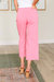 High Rise Control Top Wide Leg Crop Jeans In Pink