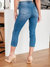 High Rise Cool Denim Pull On Capri Jeans In Medium Wash