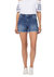 High Rise Destroyed Cuttoffs Short In Blue Denim - Blue Denim