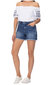 High Rise Destroyed Cuttoffs Short In Blue Denim