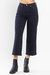 High Rise Garment Dyed Cropped Wide Leg Jeans With Tummy Control - Navy