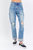 High Rise Patch Pocket Destroyed Boyfriend Jean In Medium Wash - Medium Wash