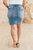 High Rise Rigid Magic Denim Skirt In Medium Wash