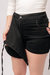 High Rise Side Tie Denim Skort In Black