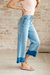 High Rise Wide Leg Crop Jeans In Medium Wash