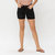 High Waist 3D Whisker Shorts In Black - Black