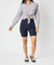 High Waist Garment Bermuda Shorts In Blue