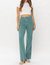 High Waist Garment Dyed 90's Straight Leg Jeans - Sea Green