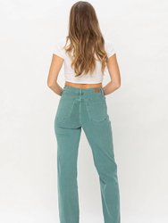 High Waist Garment Dyed 90's Straight Leg Jeans