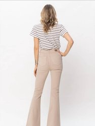 High Waist Khaki Double Waistband Tummy Control