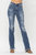 High Waist Patched Bootcut Jeans In Medium Washed Blue - Medium Washed Blue