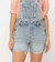 High Waist Short Overalls In Light