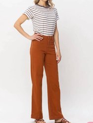 High Waist Straight Jeans - Auburn Orange