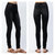 High Waist Uncuffed Skinny Jeans In Black - Black