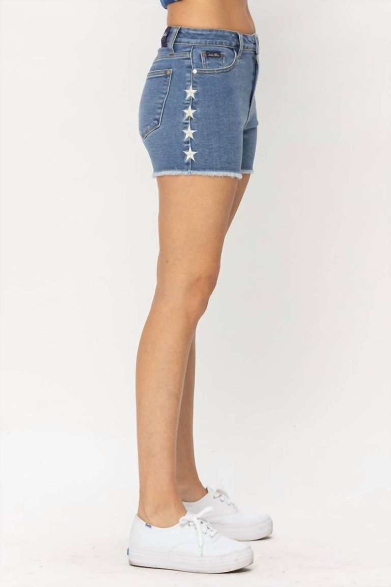 Hw Embroidered Star Cut Off Shorts