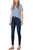 Mid Rise Crinkle Ankle Skinny Jeans In Dark Wash