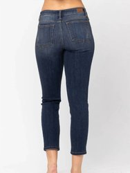 Mid Rise Cropped Relaxed Fit Denim Jean