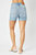 Mid Rise Cuff Off Shorts In Blue