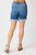 Mid Rise Destroy Frey Hem Shorts In Blue