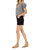 Mid Rise Fray Tulip Hem Short In Black