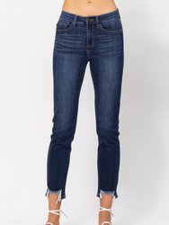Mid Rise Relaxed Fit Shark Bite Jeans