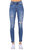 Multi Embroidery Pocket High Waist Skinny Jean - Medium Blue