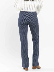 Pin Stripe Denim Jeans In Blue