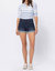 Pull On Cuffed Shorts In Blue Denim - Blue Denim