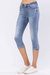 Raw Hem Mid-Rise Destroyed Skinny Capri