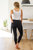 Side Fringe Skinny Jegging In Black