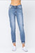 Slim Fit High Rise Non-Distressed Jeans - Blue
