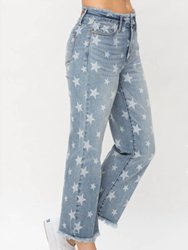 Star Cropped Straight Jean